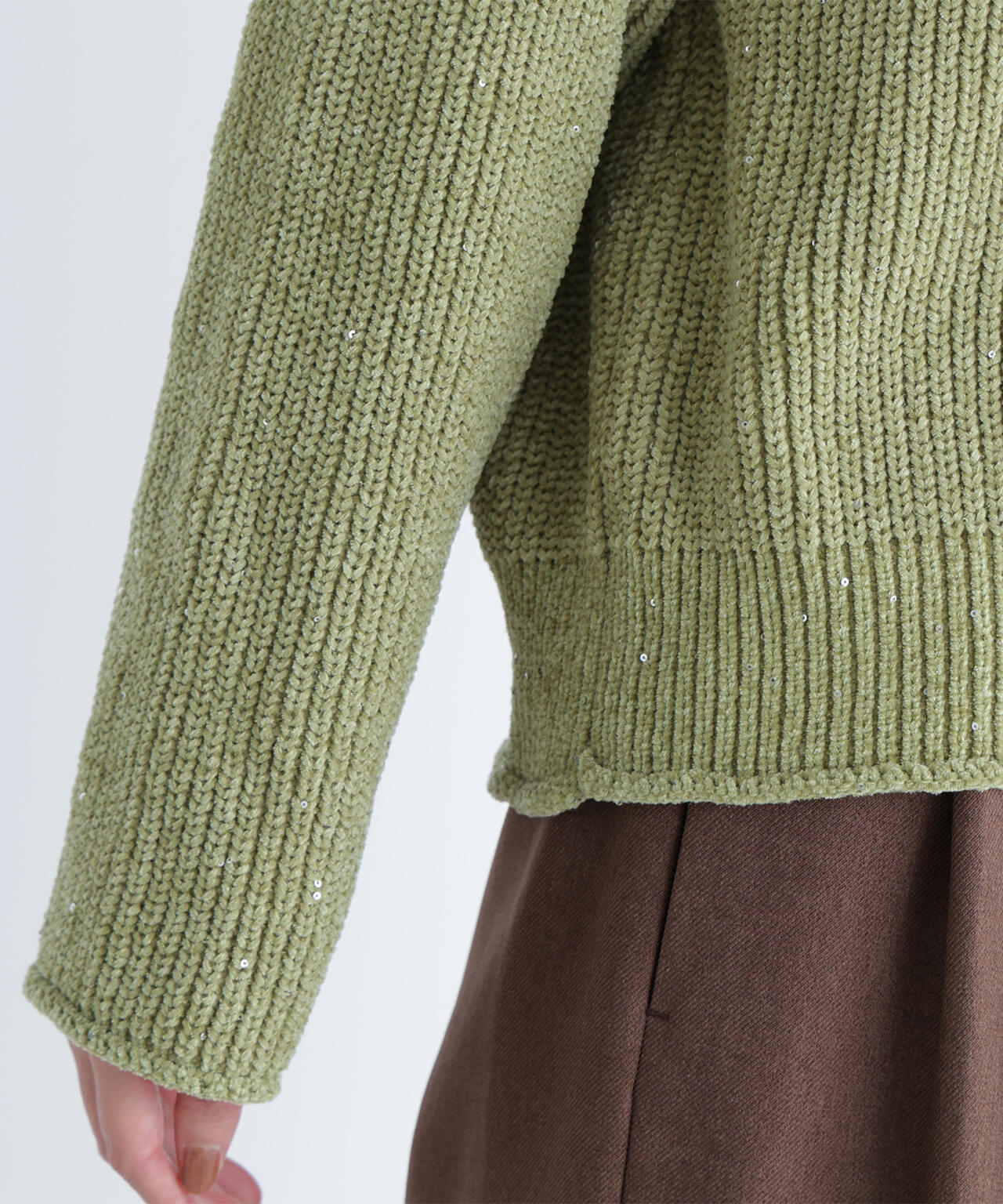 スパンコールモールニット