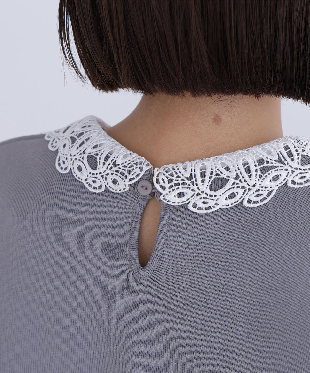 レースカラーフォルムニット