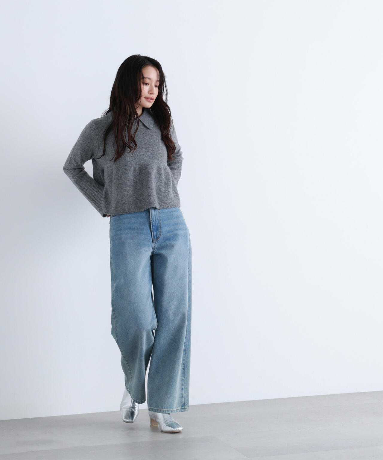 Oggi掲載】襟付きペプラムニット | NATURAL BEAUTY BASIC（ナチュラル