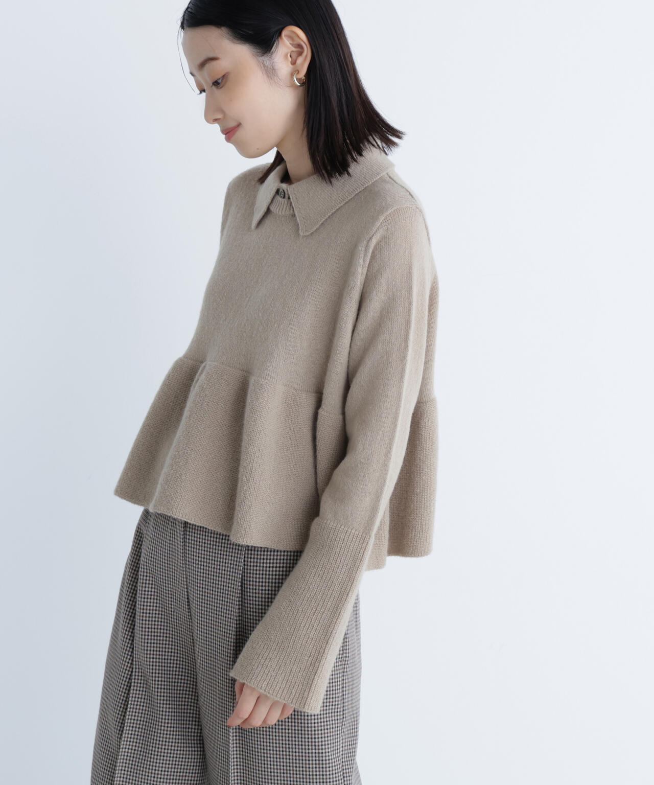 Oggi掲載】襟付きペプラムニット | NATURAL BEAUTY BASIC（ナチュラル