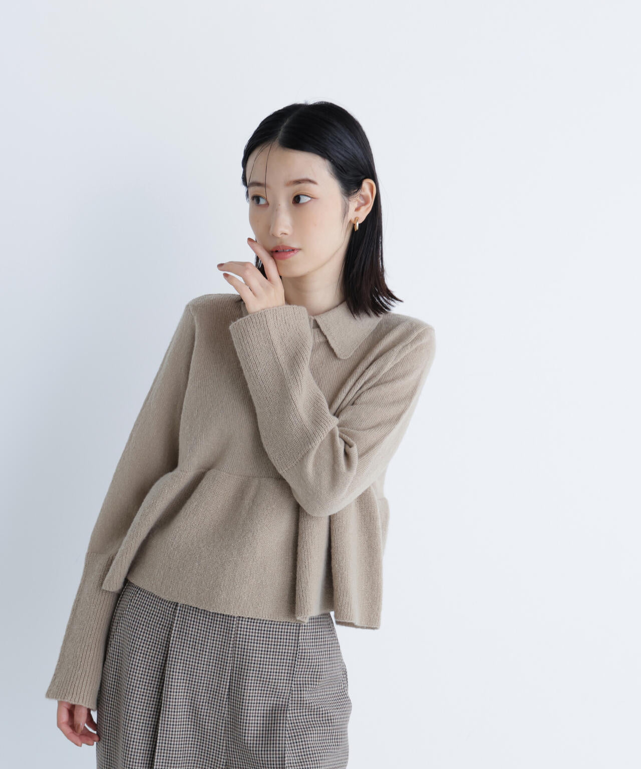 Oggi掲載】襟付きペプラムニット | NATURAL BEAUTY BASIC（ナチュラル
