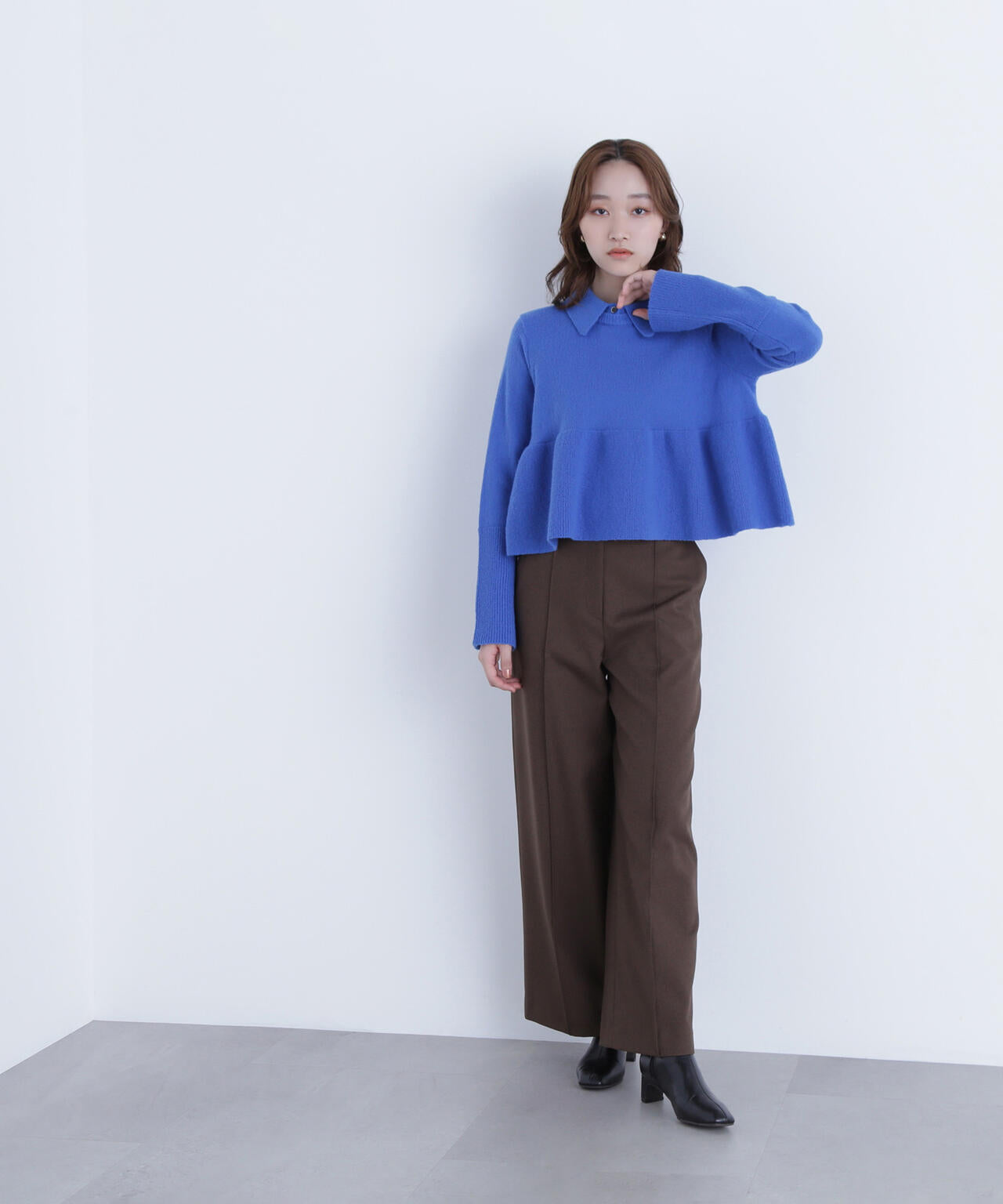 Oggi掲載】襟付きペプラムニット | NATURAL BEAUTY BASIC（ナチュラル