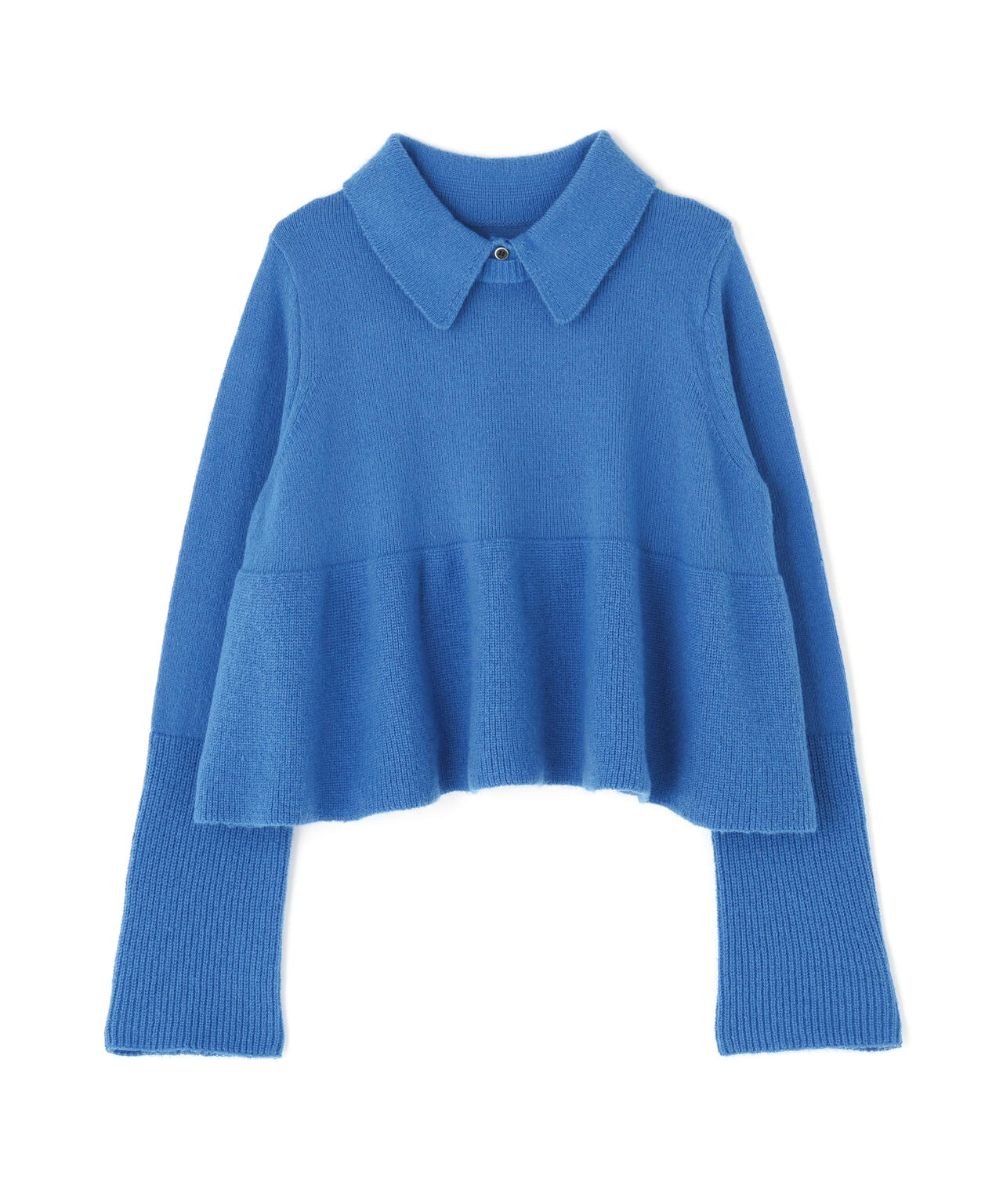 【Oggi掲載】襟付きペプラムニット