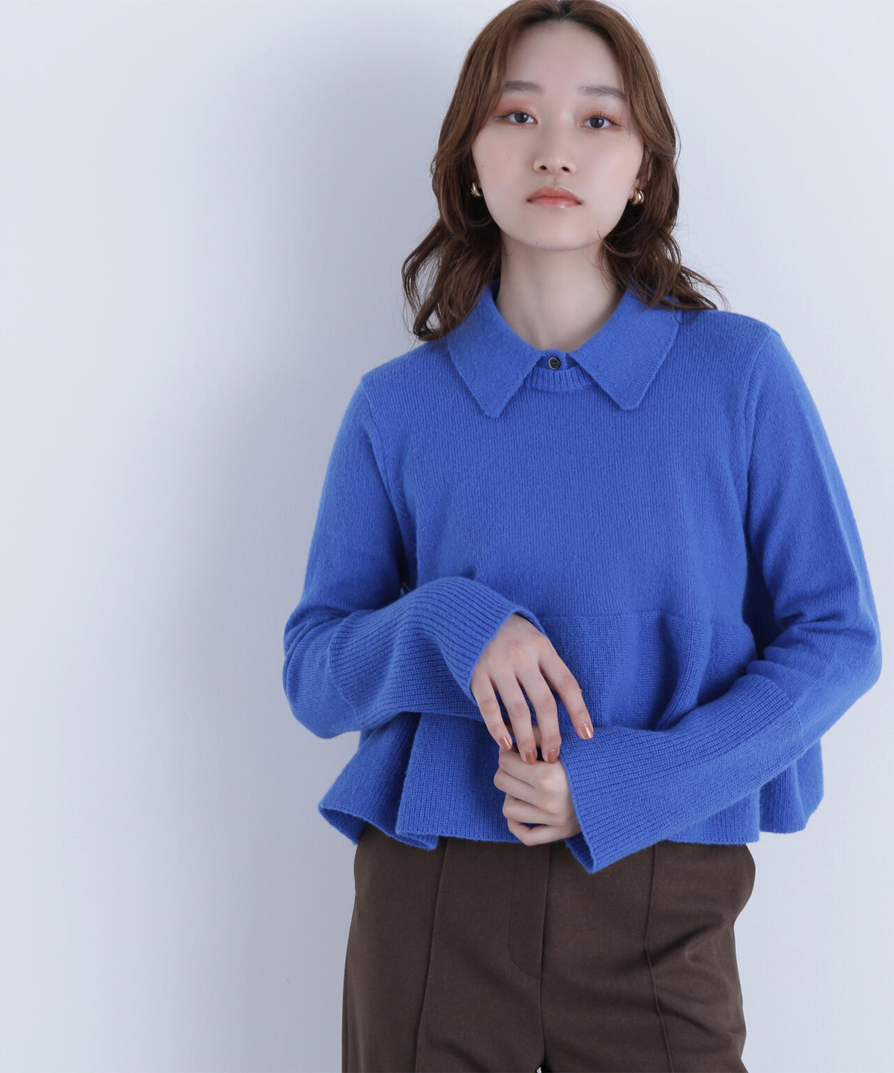 美品　sea New York シーニューヨーク　ケープ付ペプラムニット M Oggi12月号掲載】襟付きペプラムニット | NATURAL BEAUTY BASIC