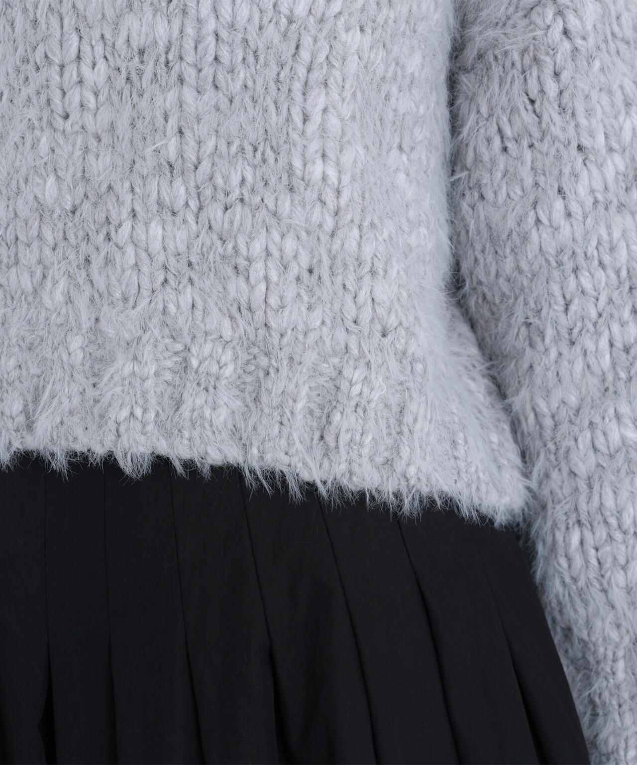 2wayネックスラブヤーンニット