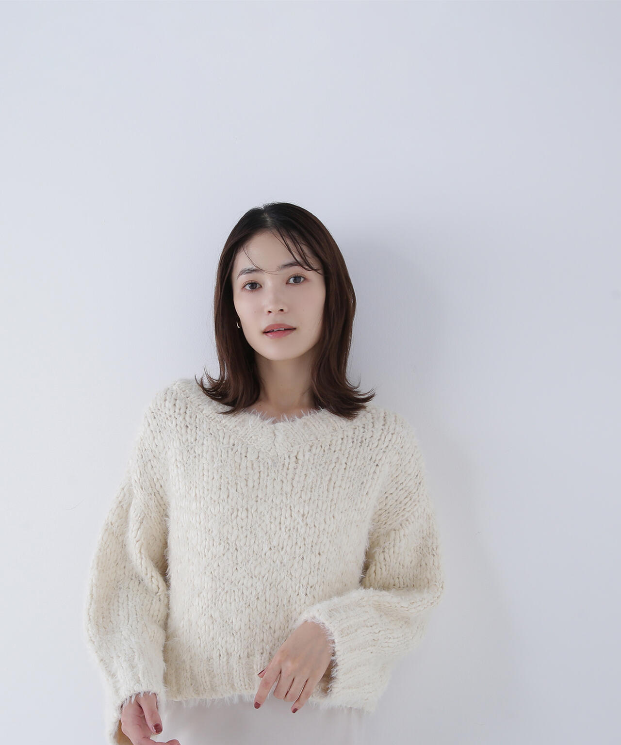 ナチュラルビューティーベーシック（NATURAL BEAUTY BASIC）/2wayネックスラブヤーンニット 2wayネックスラブヤーンニット | NATURAL BEAUTY BASIC（ナチュラル