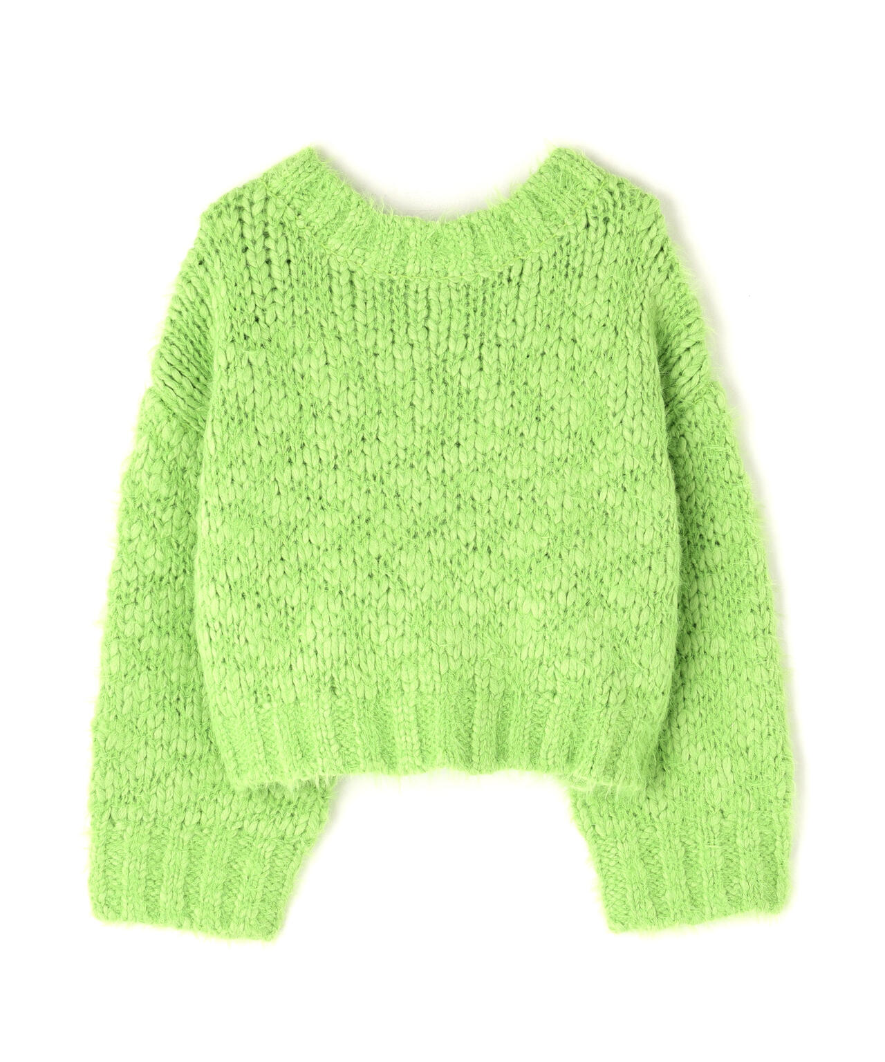 2wayネックスラブヤーンニット