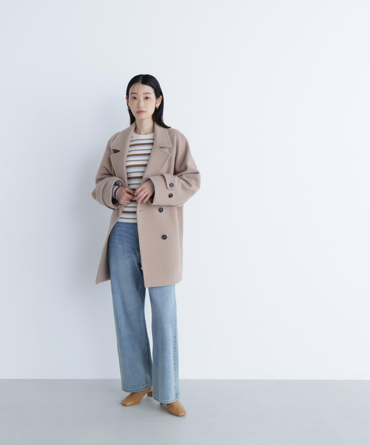 マルチボーダーリブニット