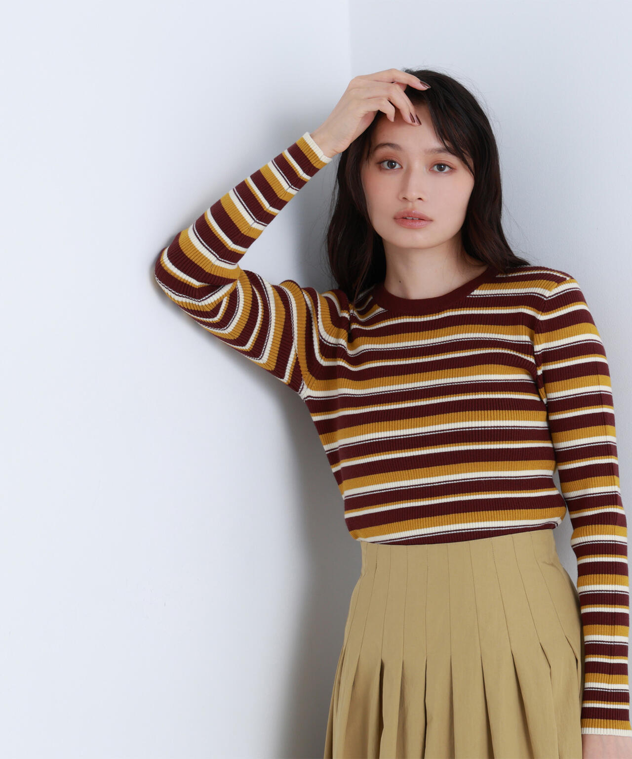 マルチボーダーリブニット | NATURAL BEAUTY BASIC（ナチュラル