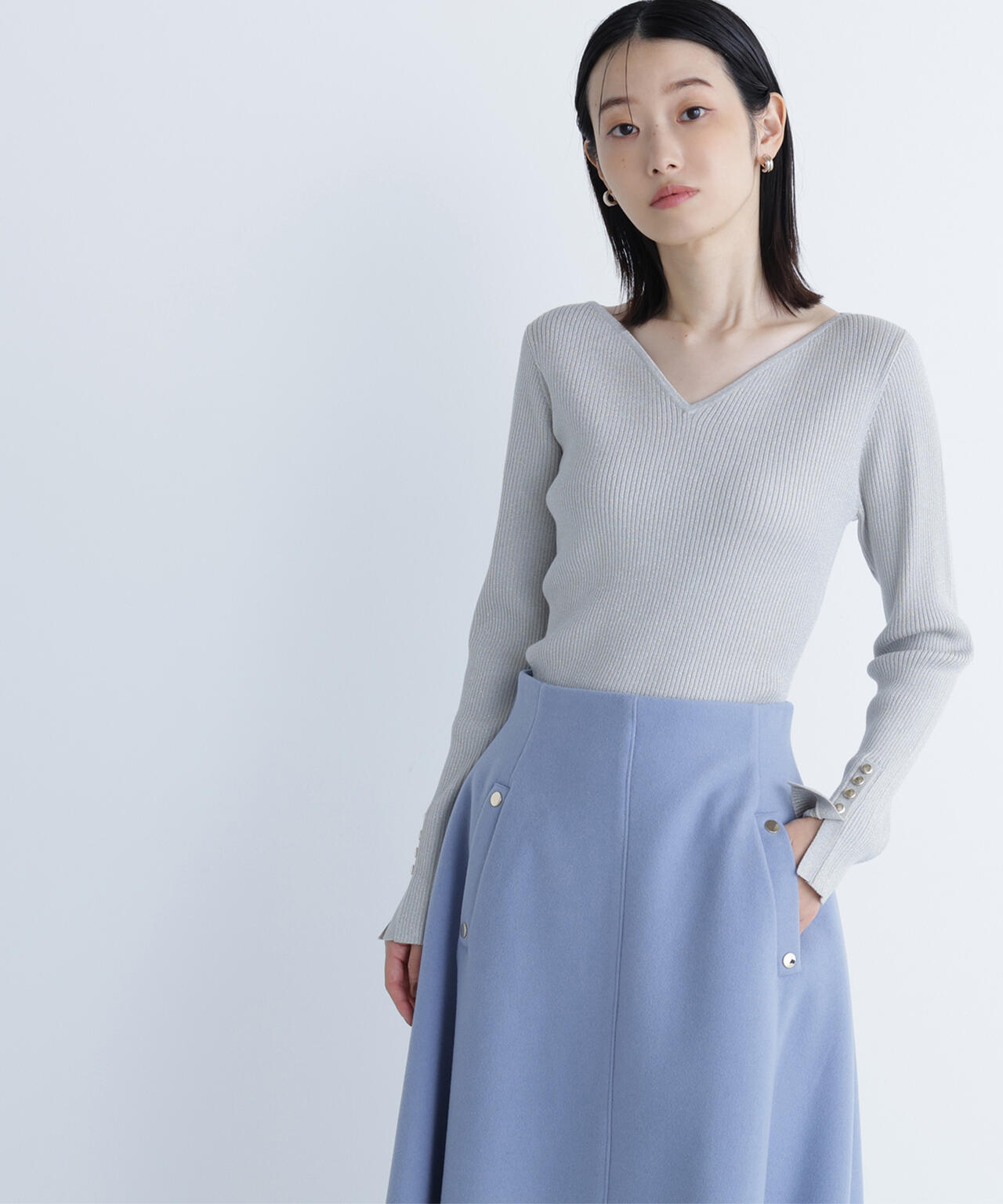 ニュアンスネックラメリブニット | NATURAL BEAUTY BASIC