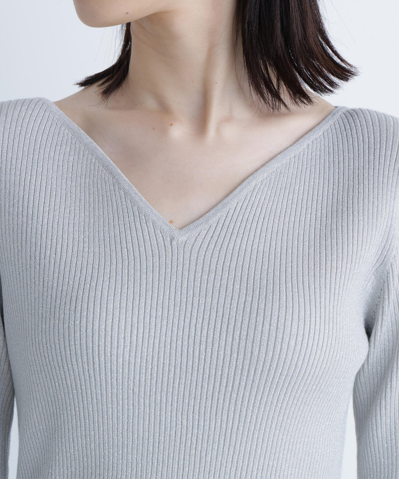 ニュアンスネックラメリブニット | NATURAL BEAUTY BASIC