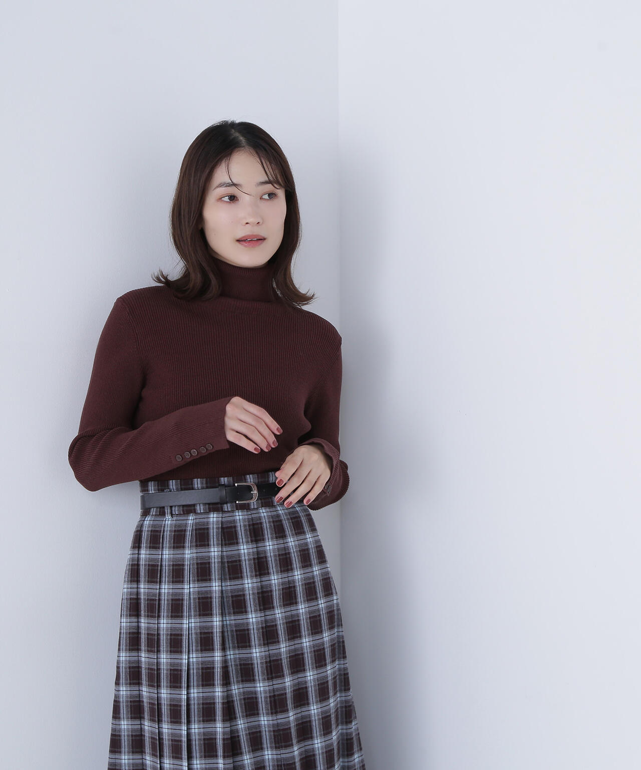 【Oggi掲載】ベーシックタートルネックニット