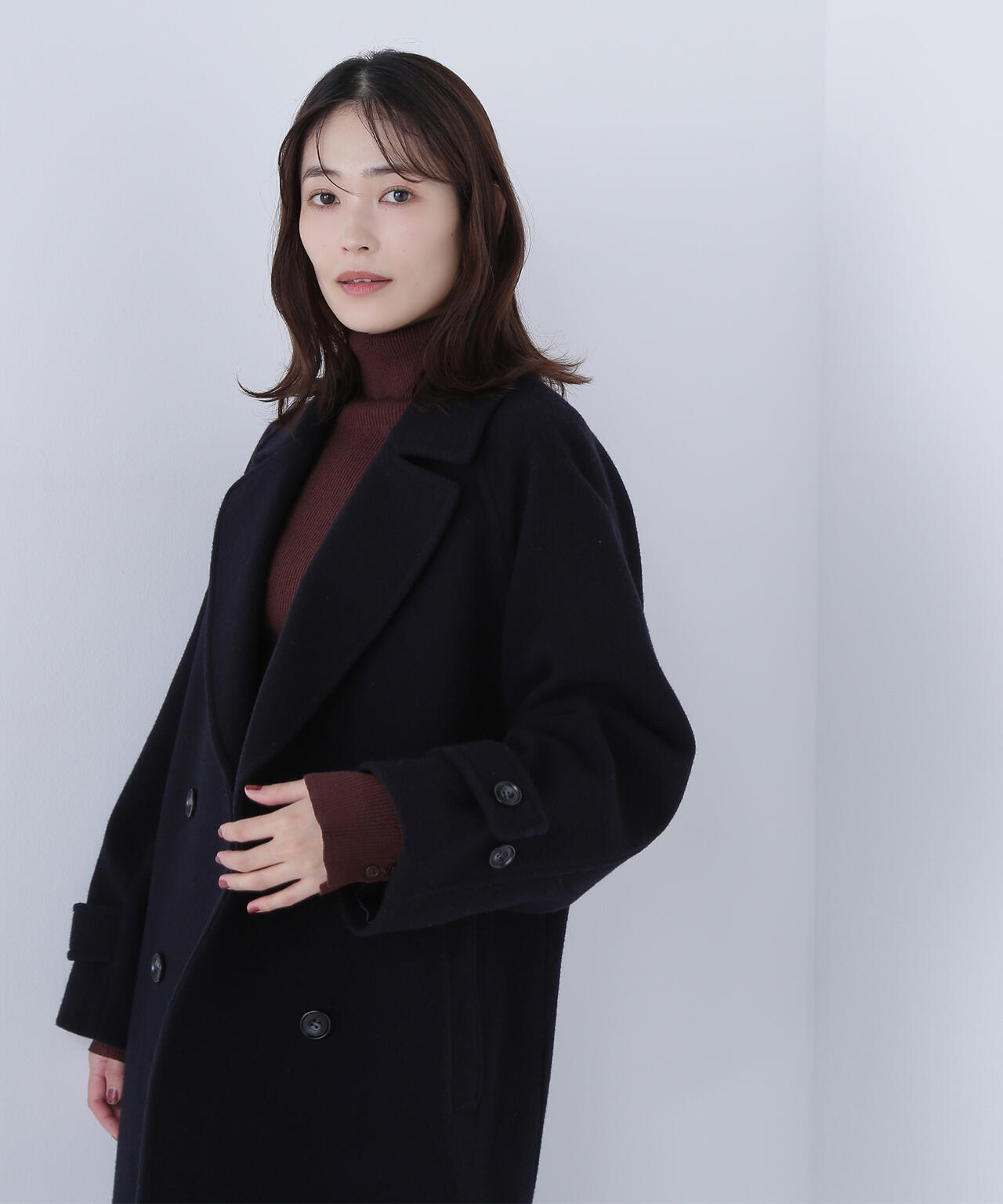 【Oggi掲載】ベーシックタートルネックニット