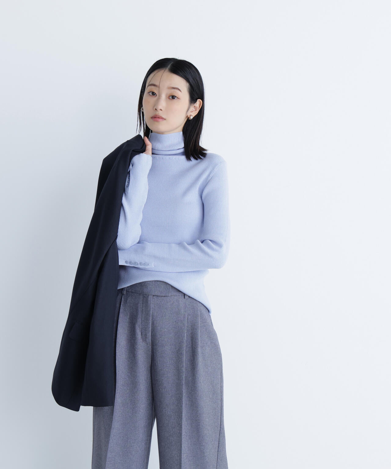 【Oggi掲載】ベーシックタートルネックニット