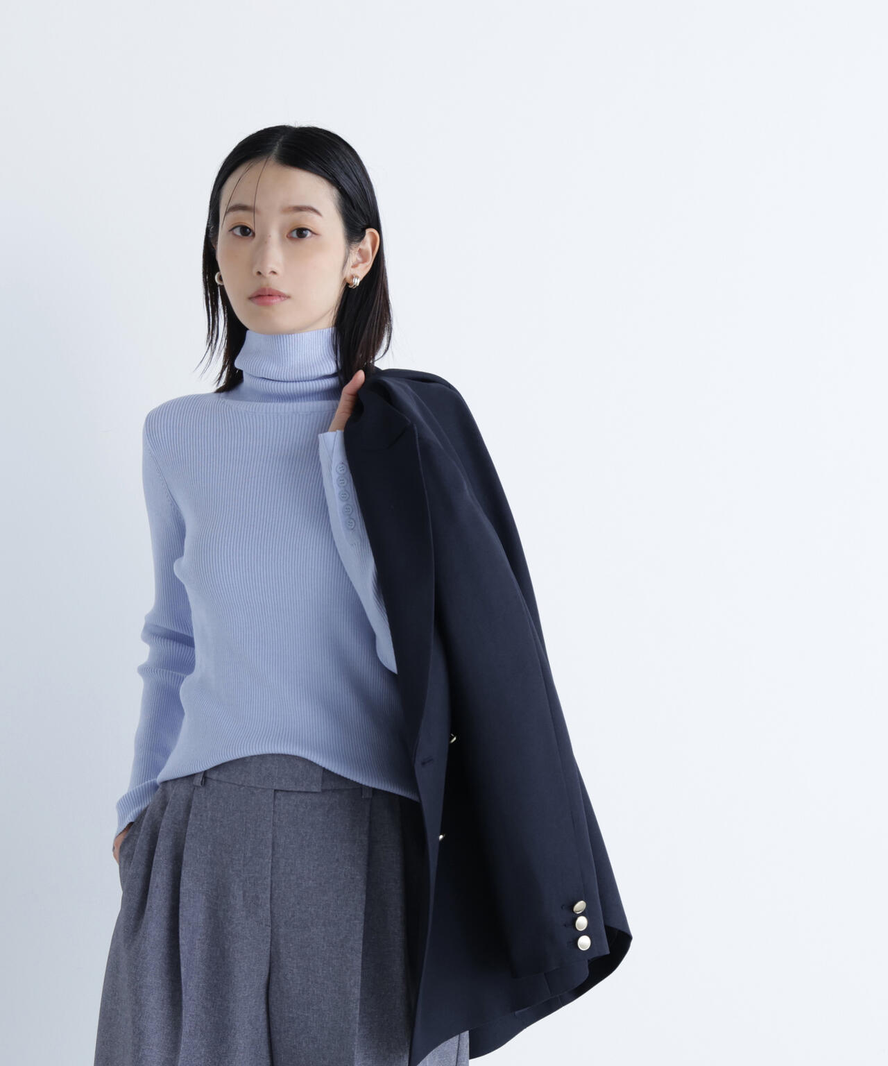 【Oggi掲載】ベーシックタートルネックニット