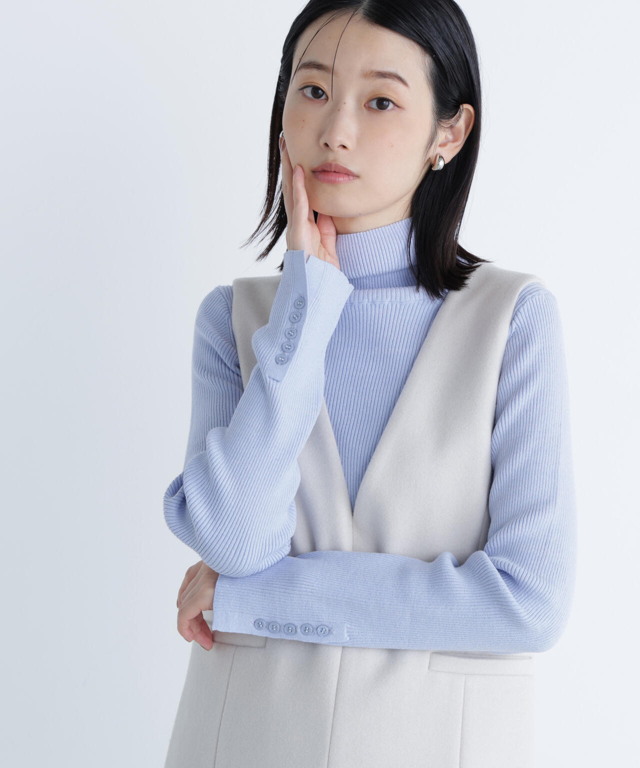 【Oggi掲載】ベーシックタートルネックニット