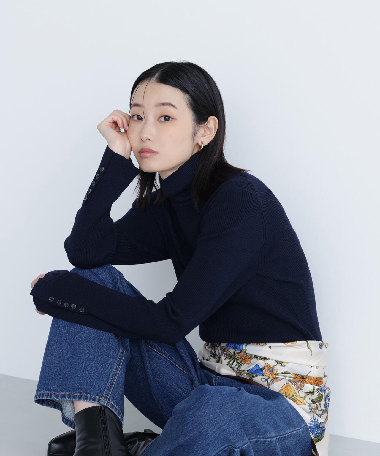 【Oggi掲載】ベーシックタートルネックニット