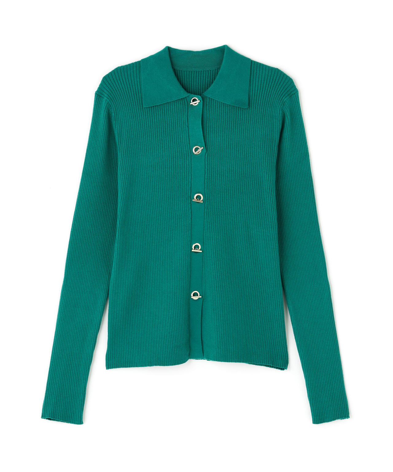 ハトメボタンポロカラーニット