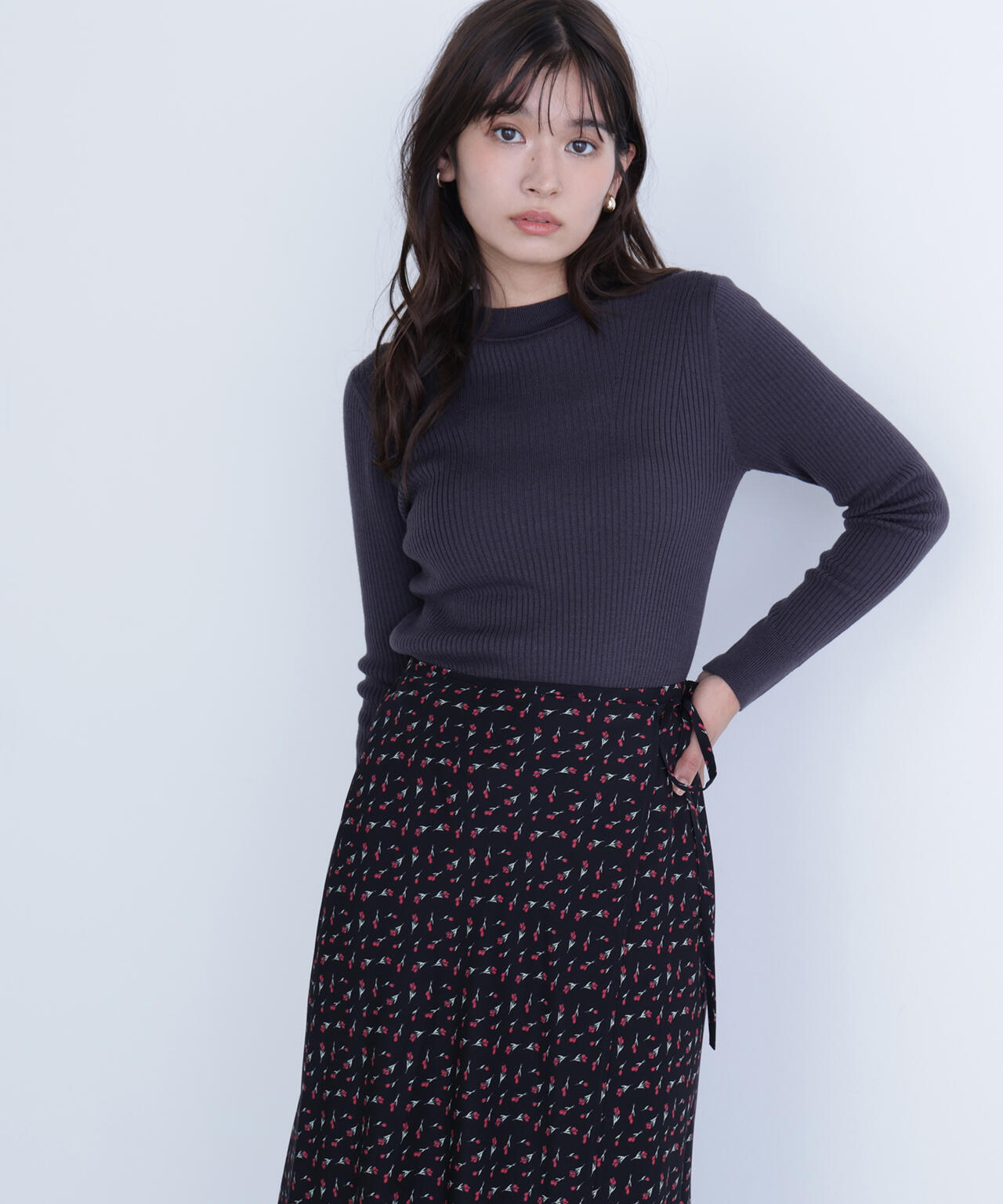 ウールブレンドニットシリーズ モックネック