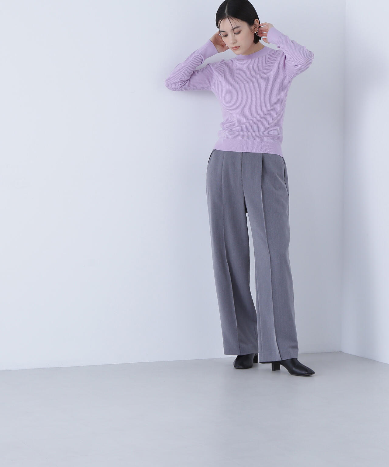 ウールブレンドニットシリーズ モックネック