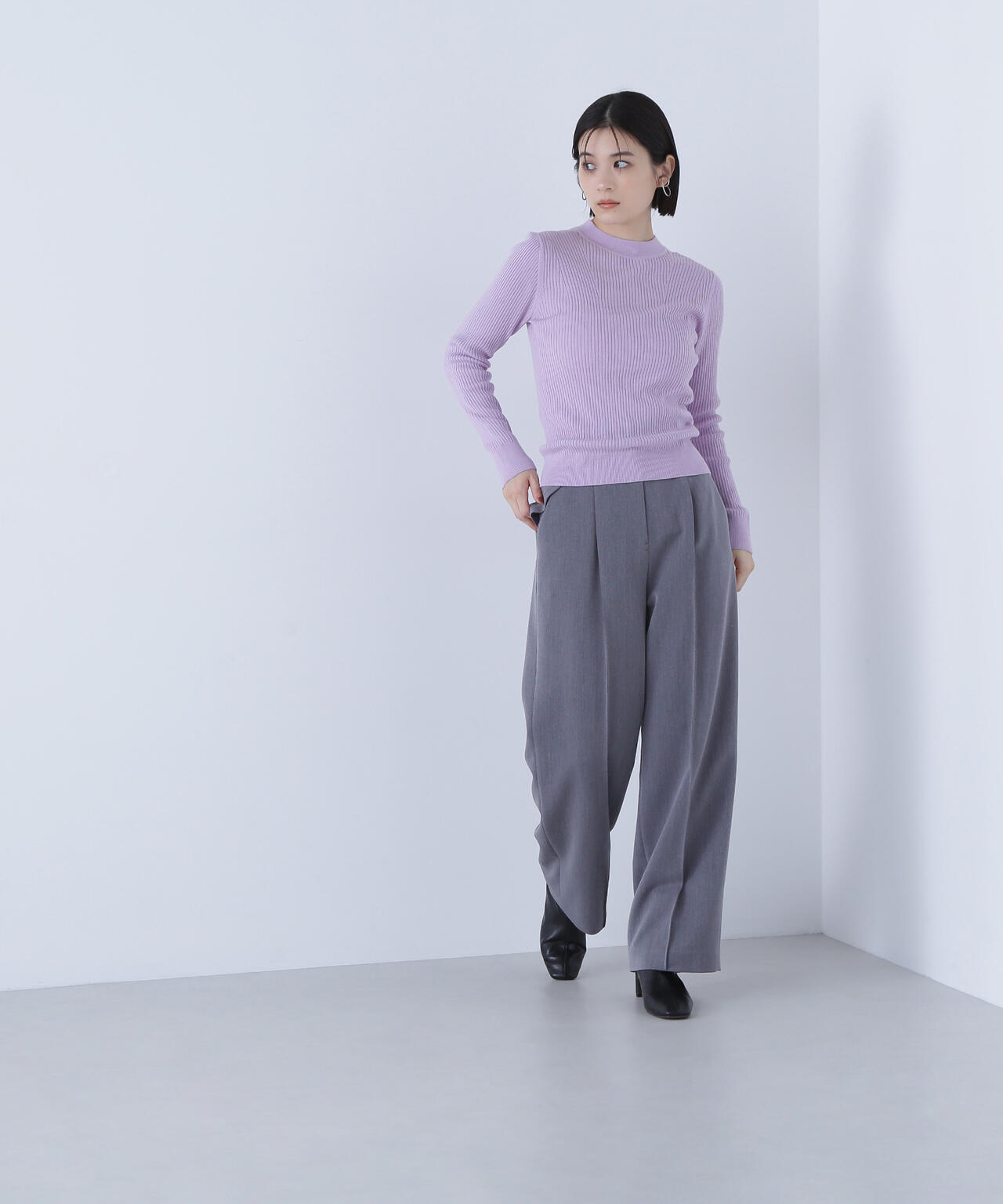 ウールブレンドニットシリーズ モックネック