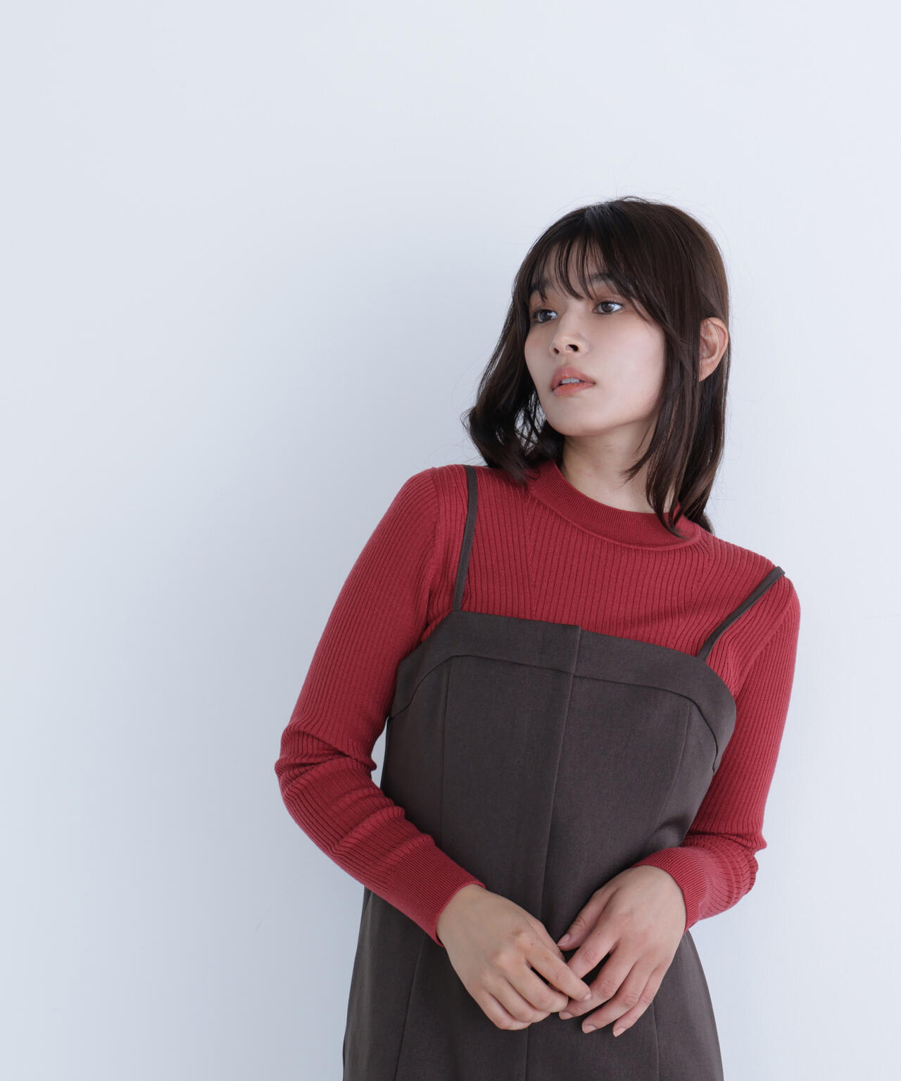 ウールブレンドニットシリーズ モックネック