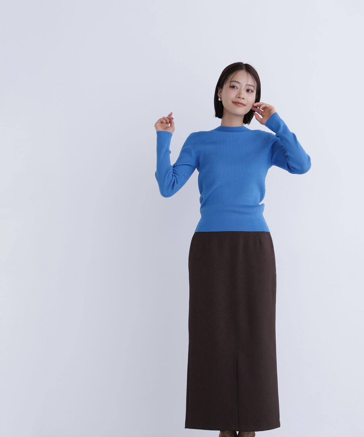 ウールブレンドニットシリーズ モックネック