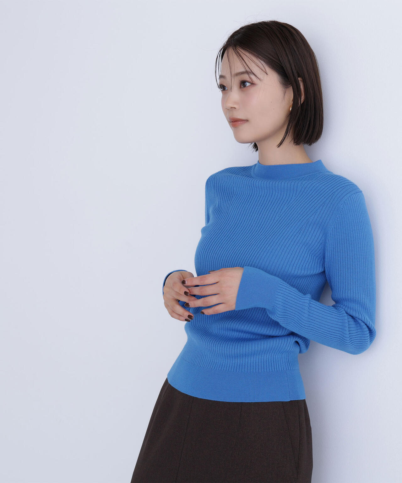ウールブレンドニットシリーズ モックネック