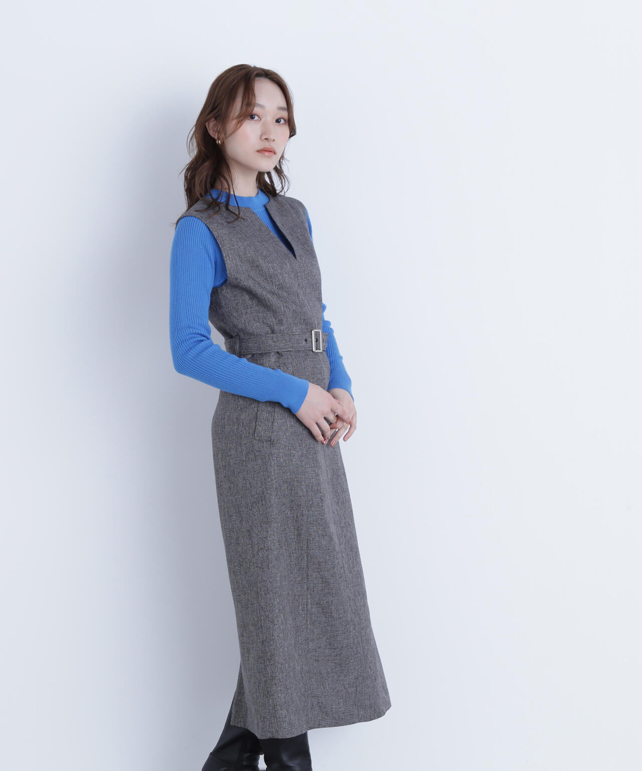 ウールブレンドニットシリーズ モックネック