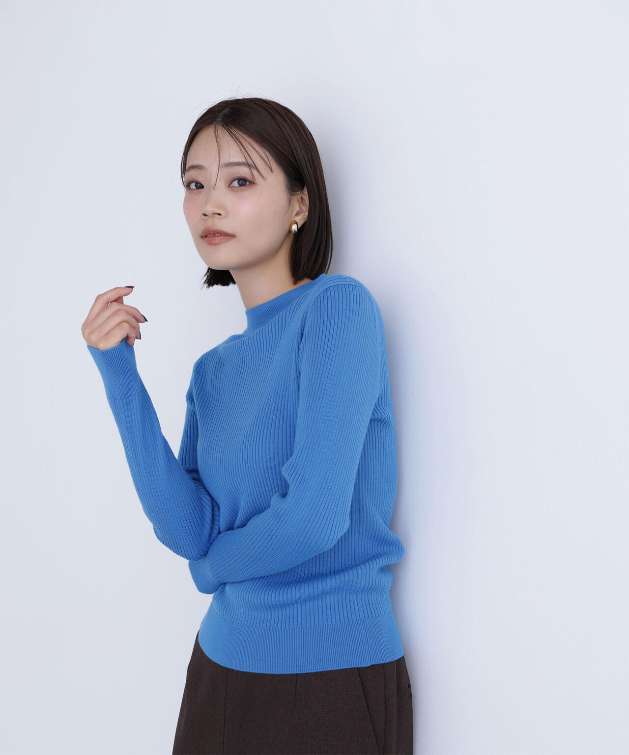 ウールブレンドニットシリーズ モックネック