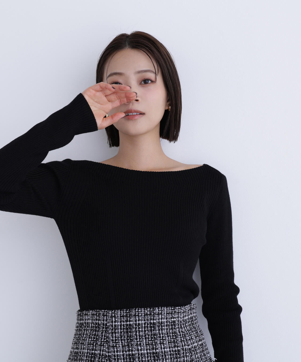 ウールブレンドニットシリーズ ボートネック