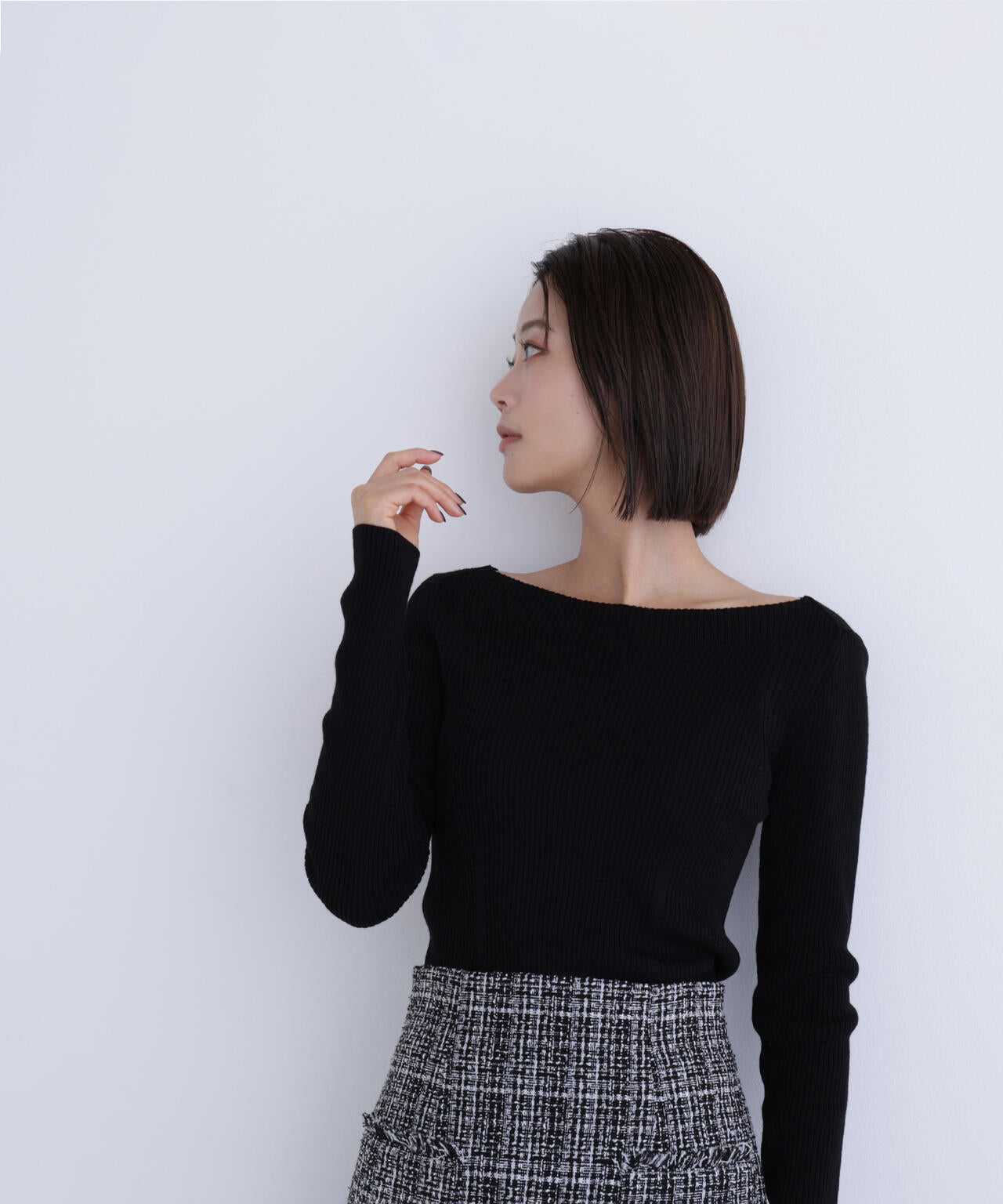 ウールブレンドニットシリーズ ボートネック