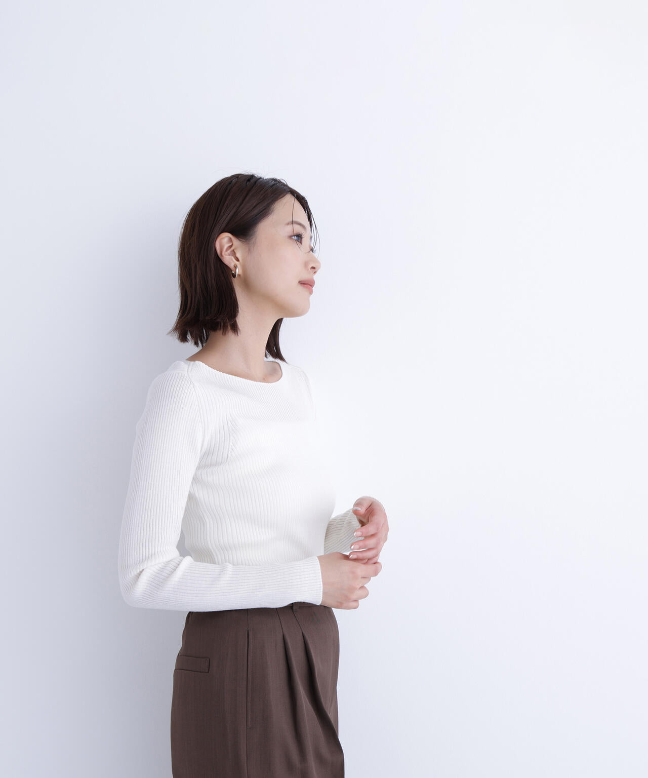 ウールブレンドニットシリーズ ボートネック