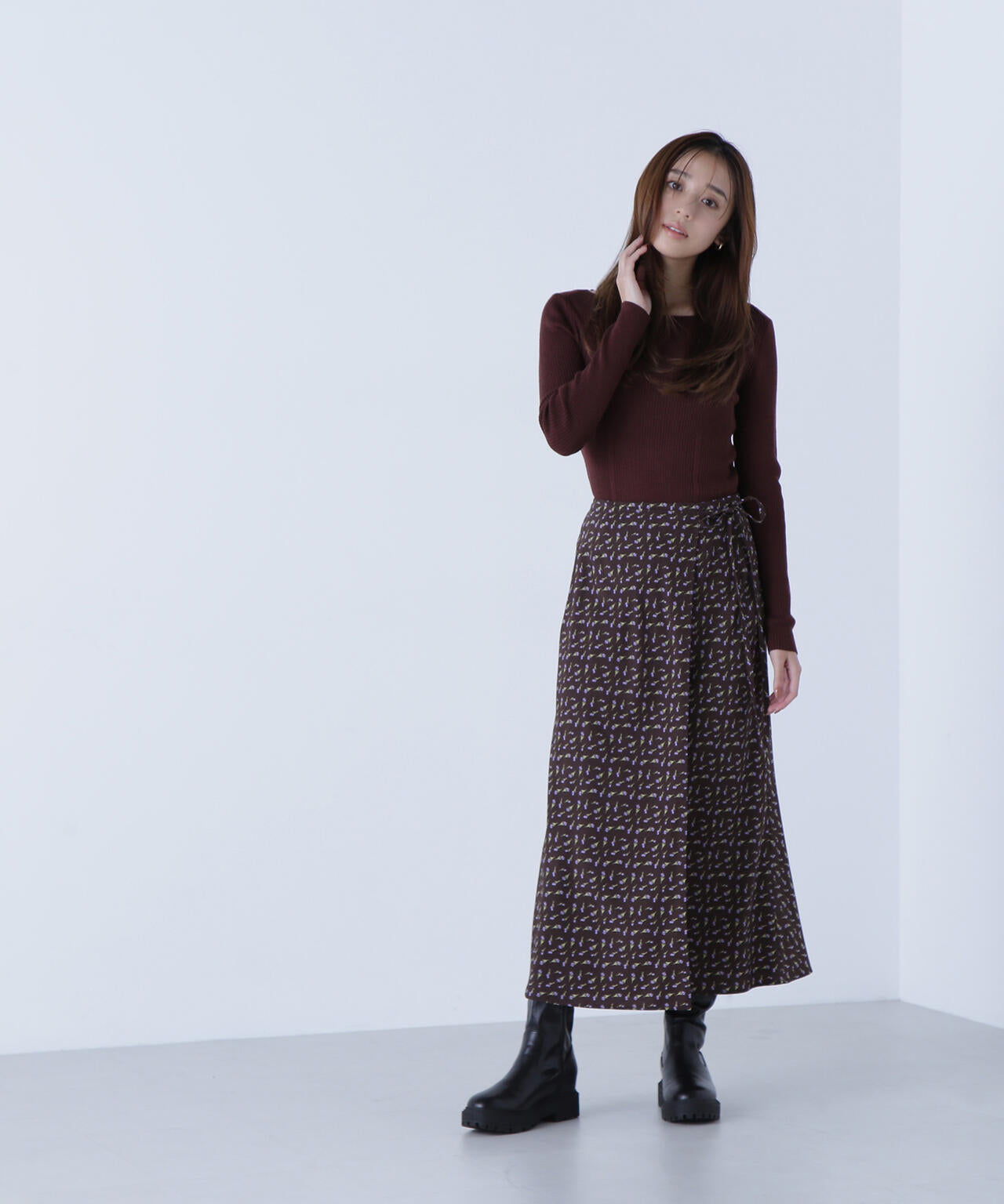 ウールブレンドニットシリーズ ボートネック