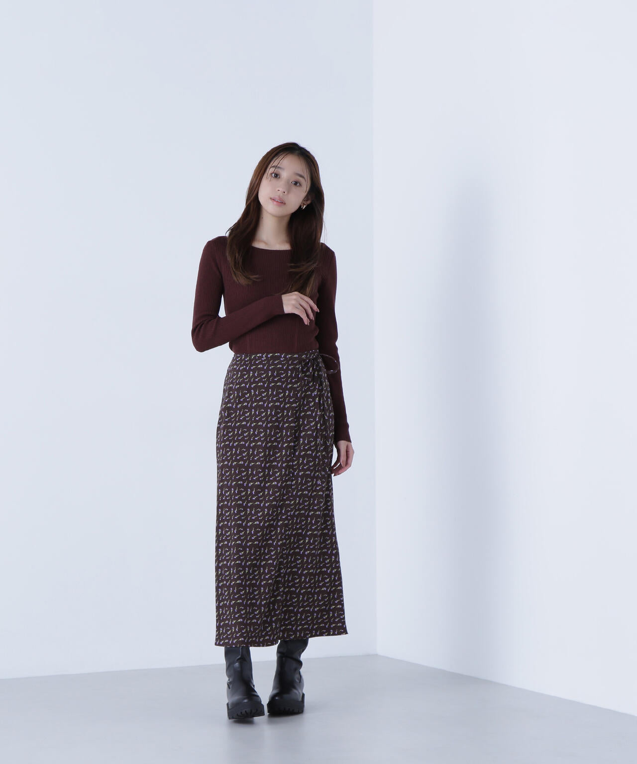 ウールブレンドニットシリーズ ボートネック