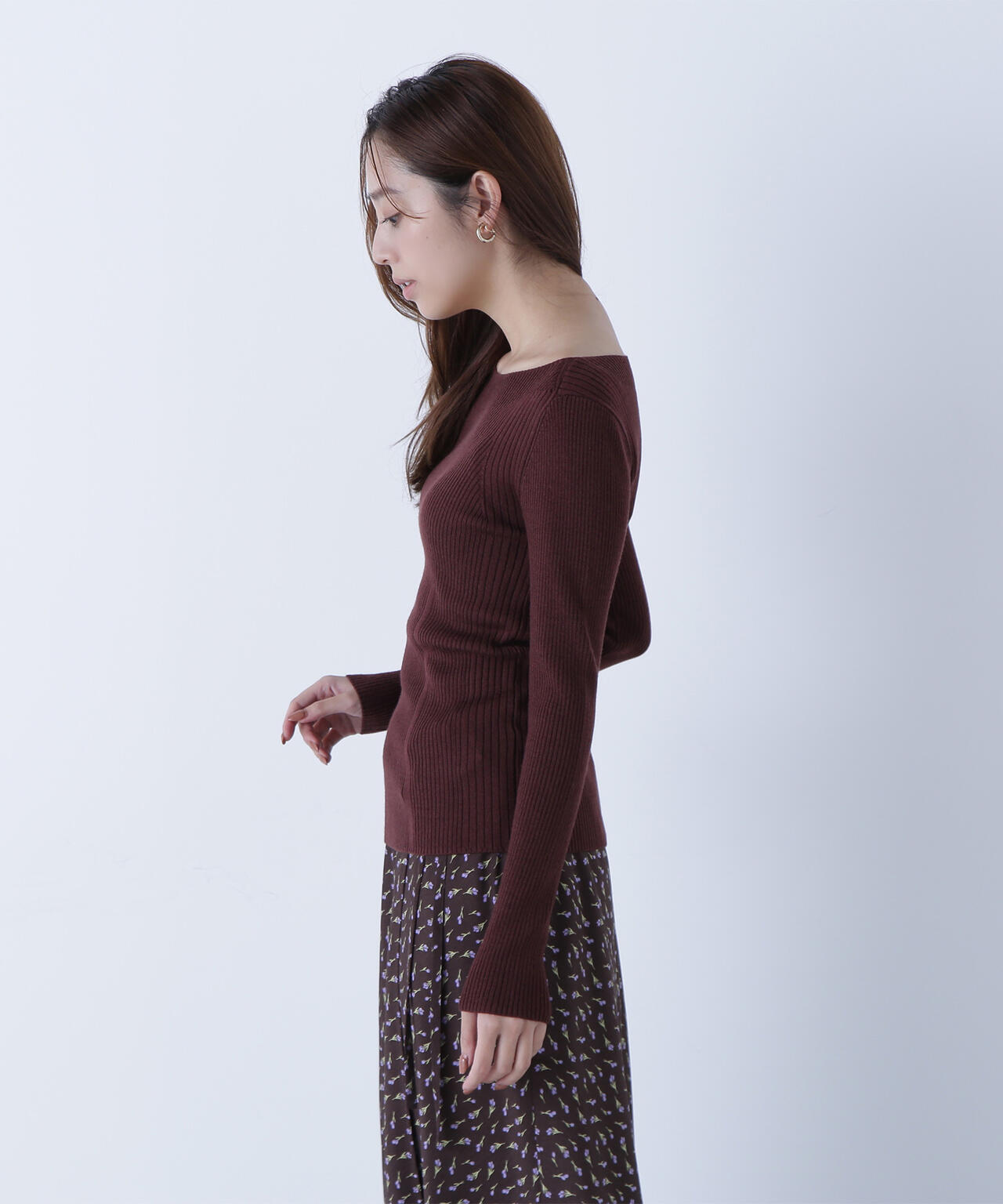 ウールブレンドニットシリーズ ボートネック