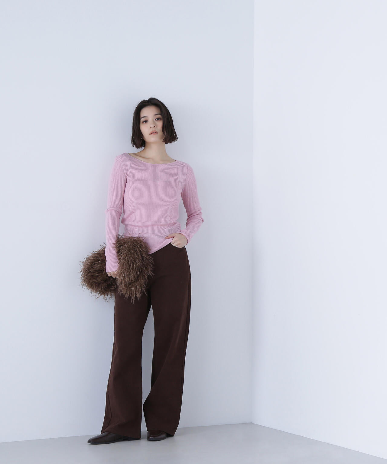 ウールブレンドニットシリーズ ボートネック