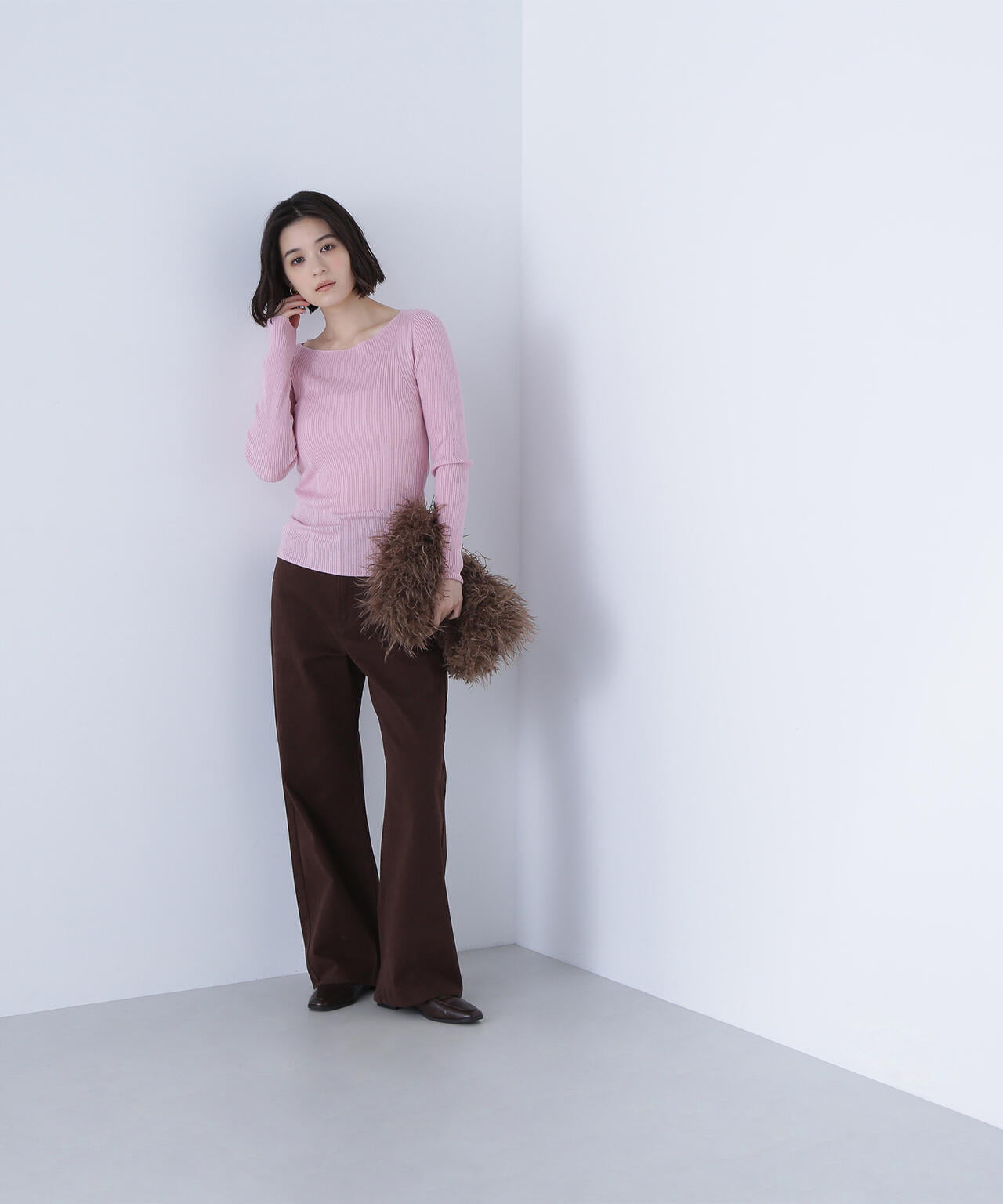 ウールブレンドニットシリーズ ボートネック