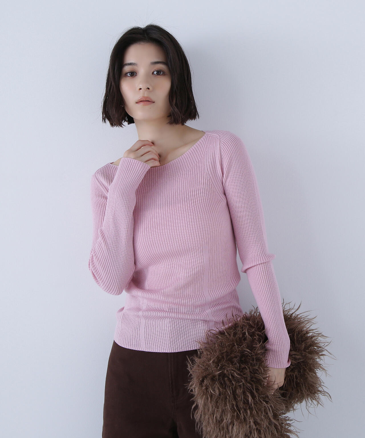 ウールブレンドニットシリーズ ボートネック