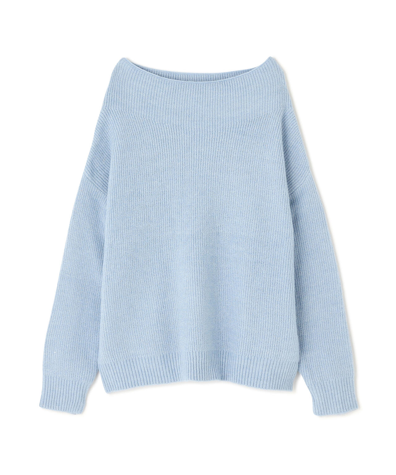 オフショルボクシーラメニット