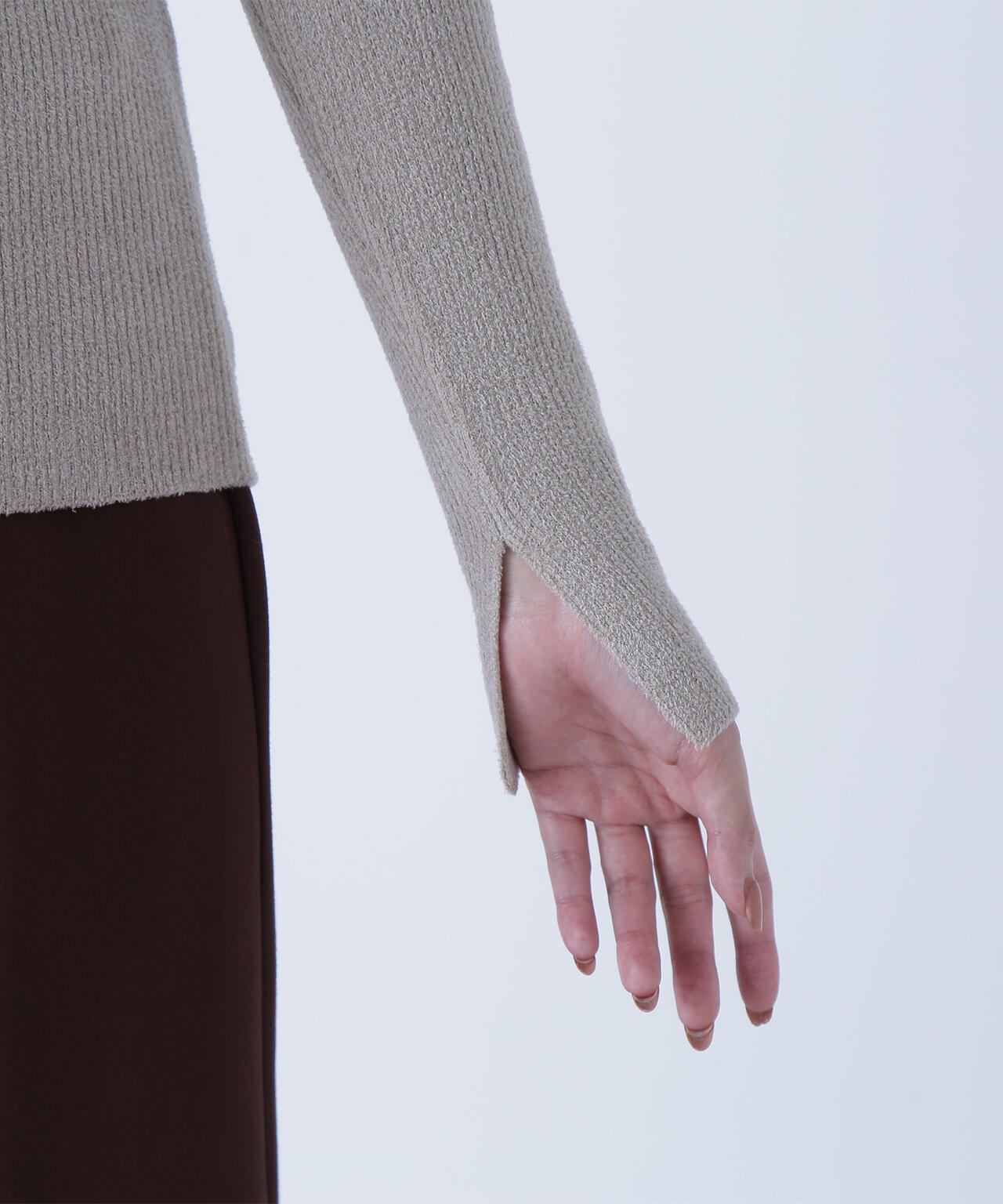 ボートネックモールリブニット