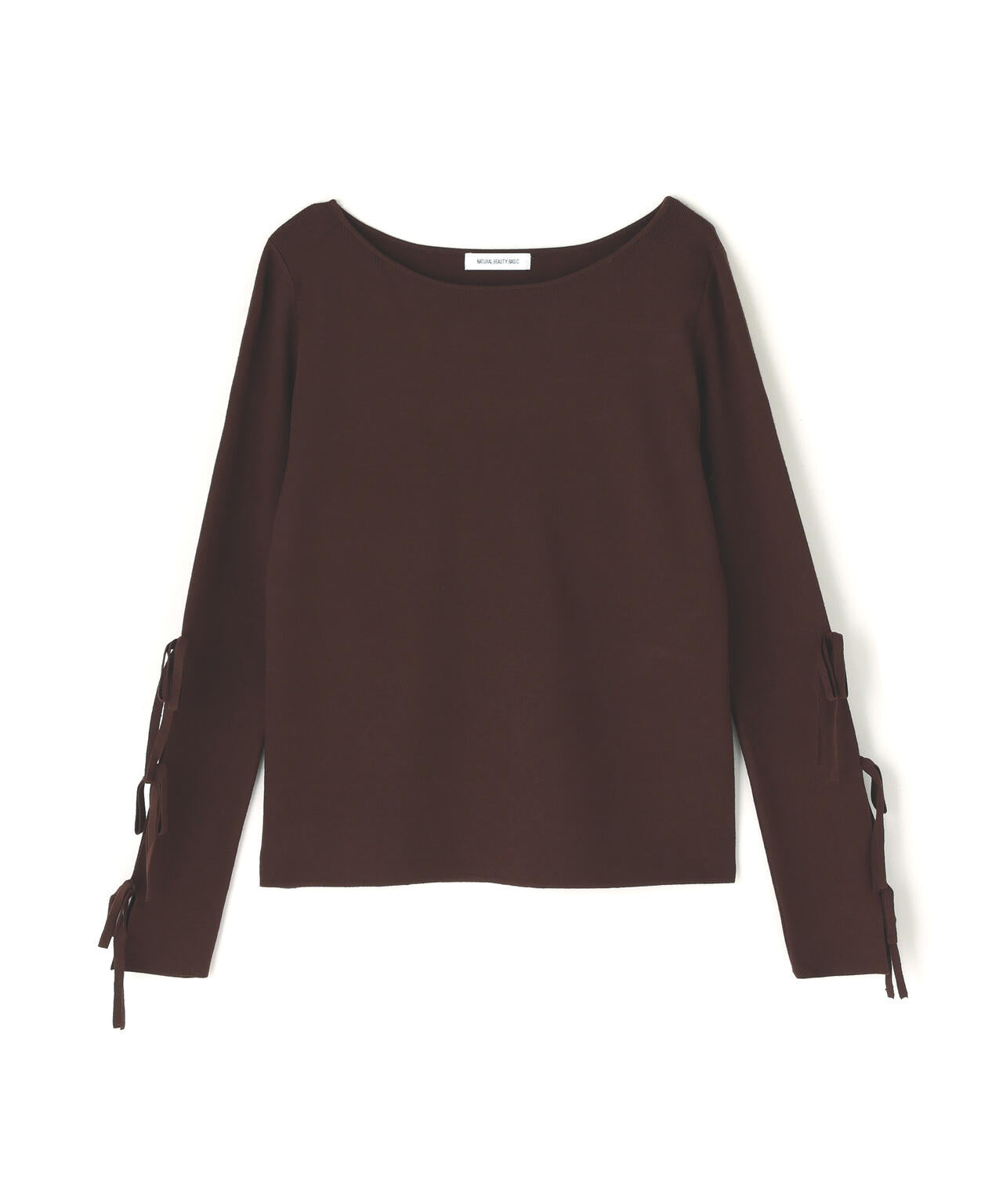 スリットリボンスリーブニット