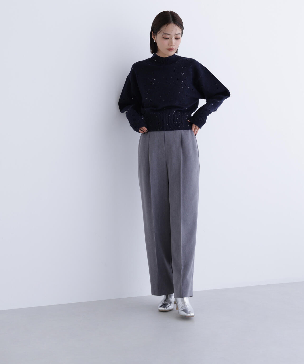 フラワースパンコールニット