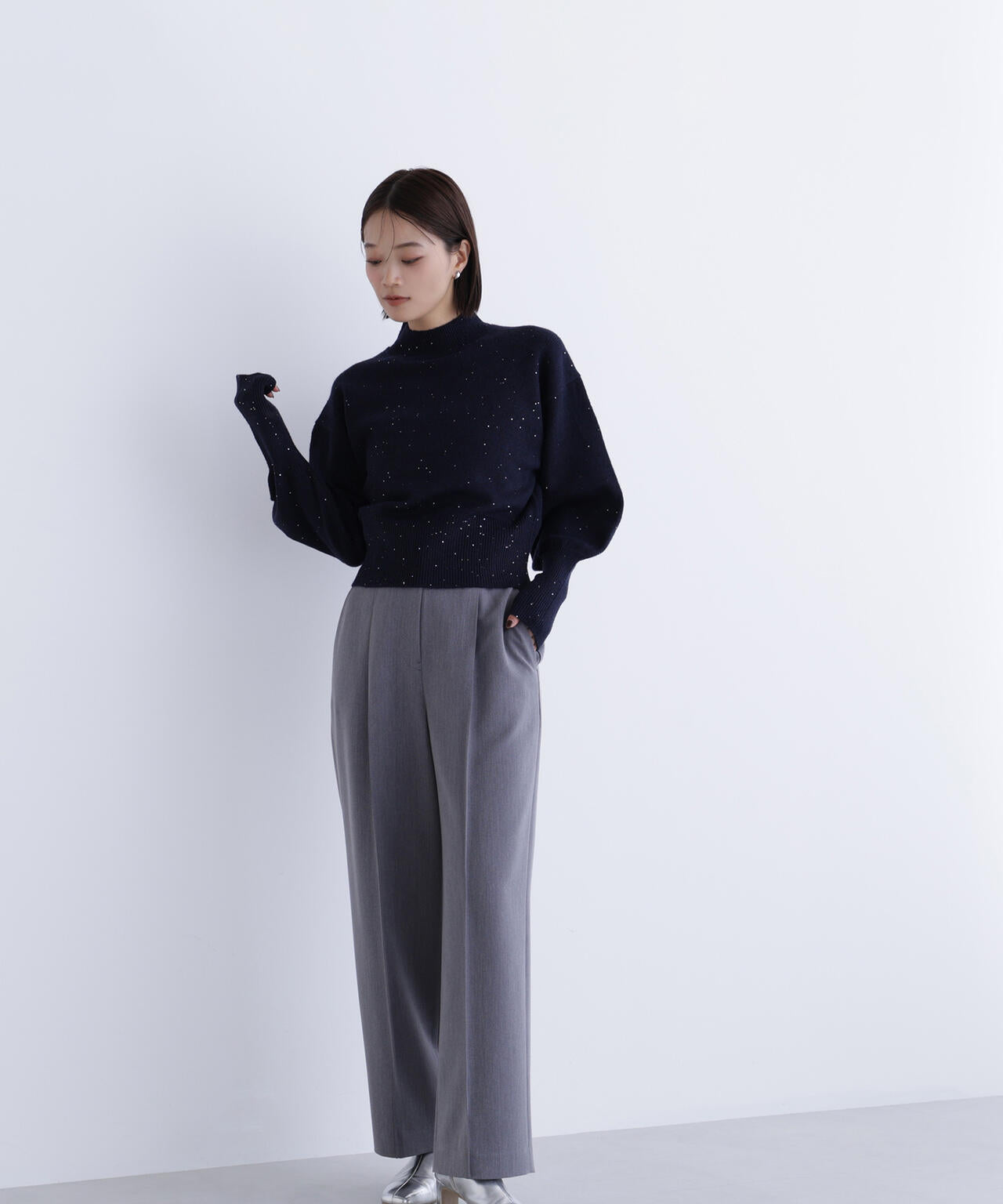 フラワースパンコールニット