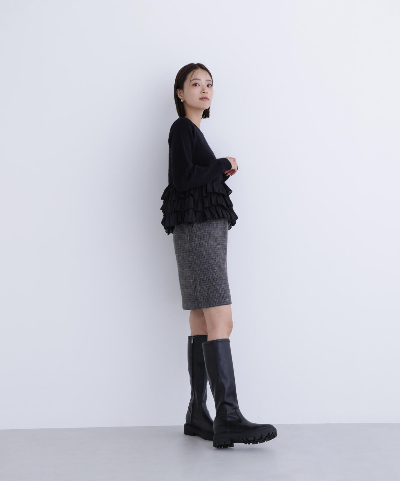 完売品 人気 MACHATT ドッキングニット フリル フリーサイズ 黒 完売品 人気 MACHATT ドッキングニット フリル フリーサイズ 黒 - メルカリ