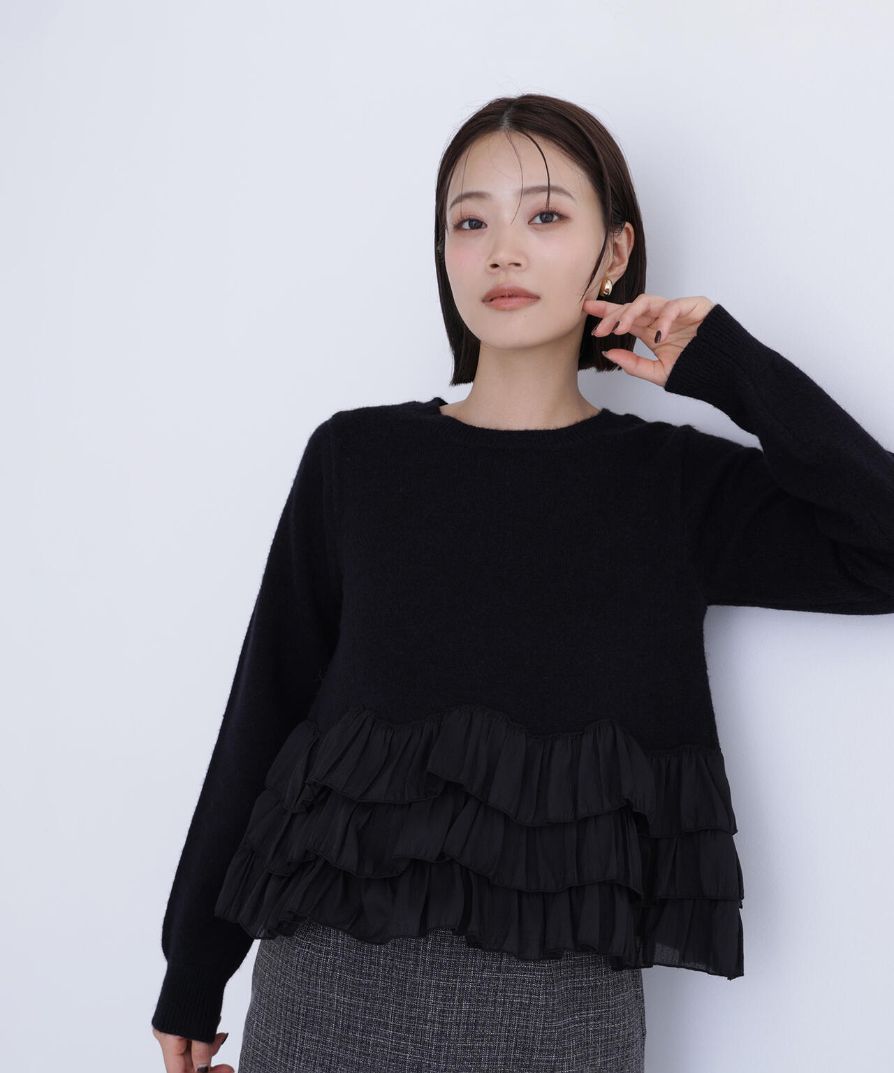 ヘムフリルドッキングニット | NATURAL BEAUTY BASIC（ナチュラル