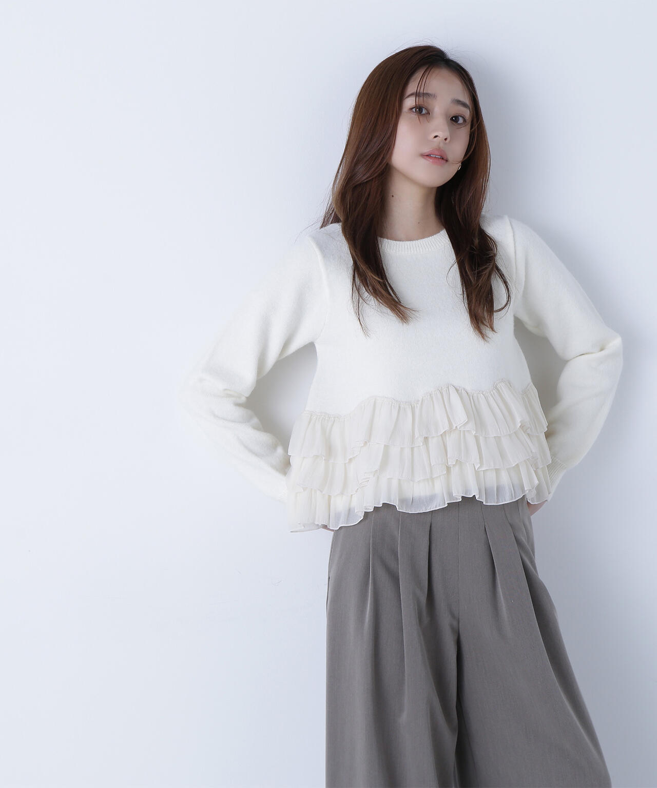 ヘムフリルドッキングニット | NATURAL BEAUTY BASIC（ナチュラル