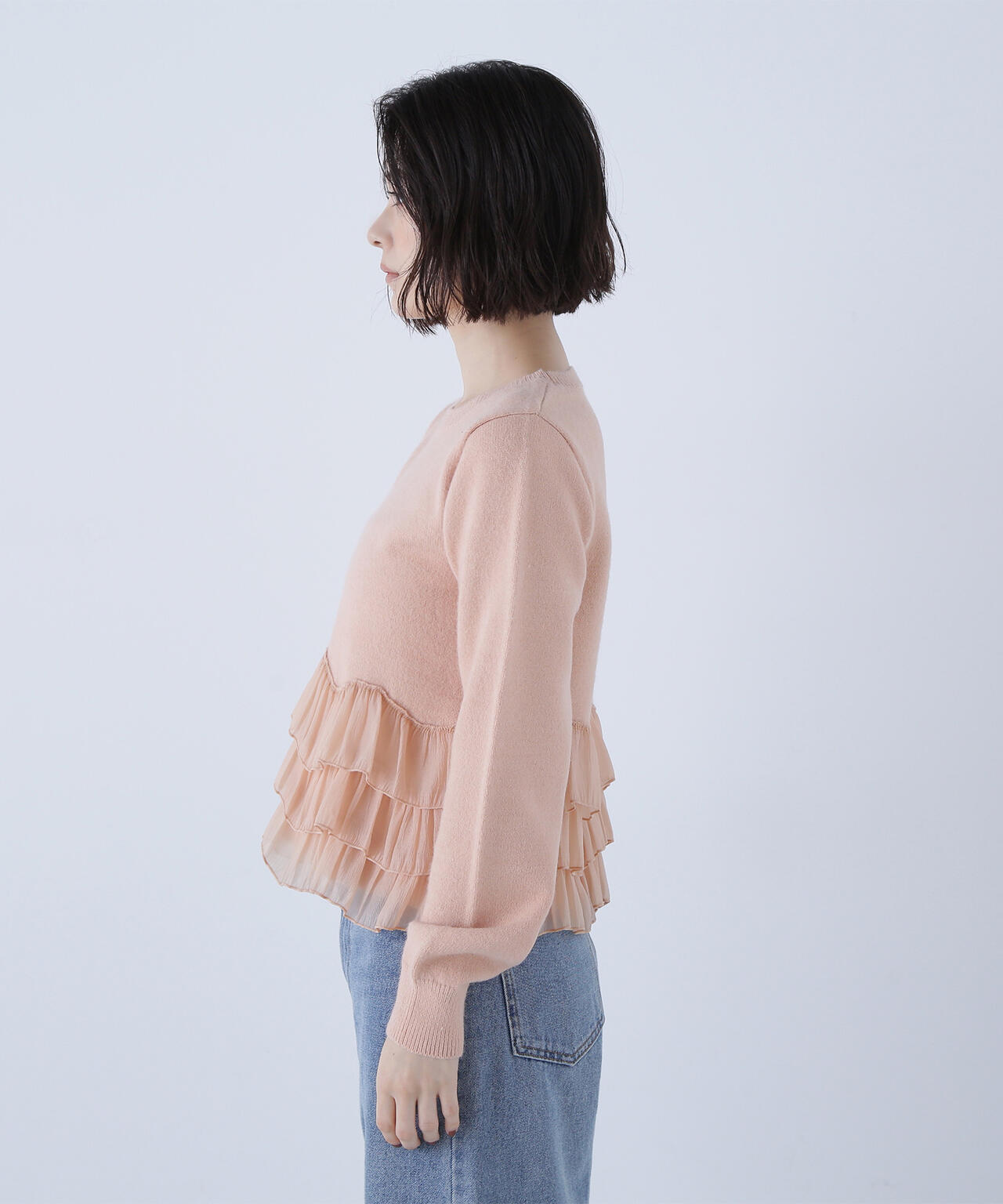 ヘムフリルドッキングニット