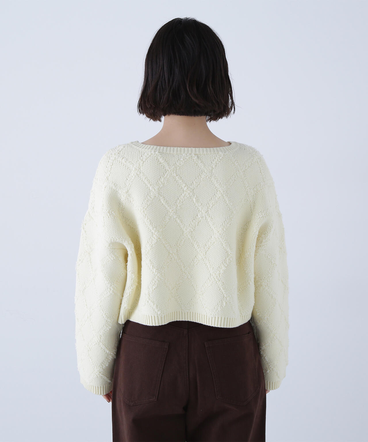 ダイヤ柄クロップドニット | NATURAL BEAUTY BASIC（ナチュラル