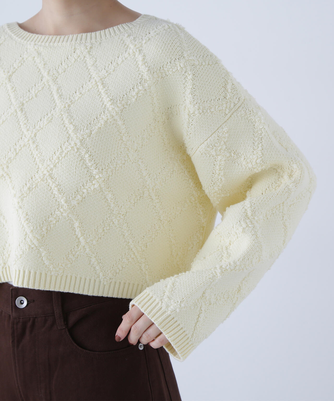 PROUST 5本セット 30g×5 ダイヤ柄クロップドニット | NATURAL BEAUTY BASIC（ナチュラル